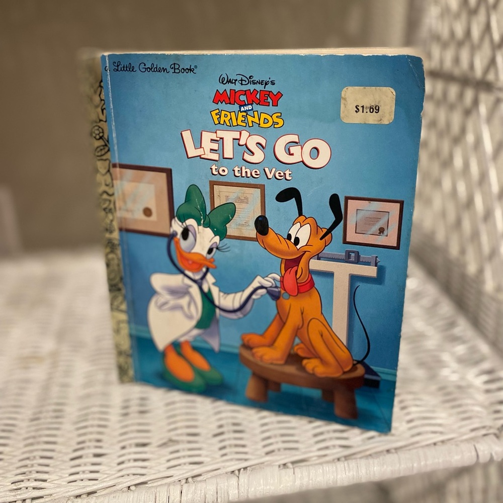 Disney Vintage Little Golden Books Mickey and Friends Let’s Go To The Vet Book